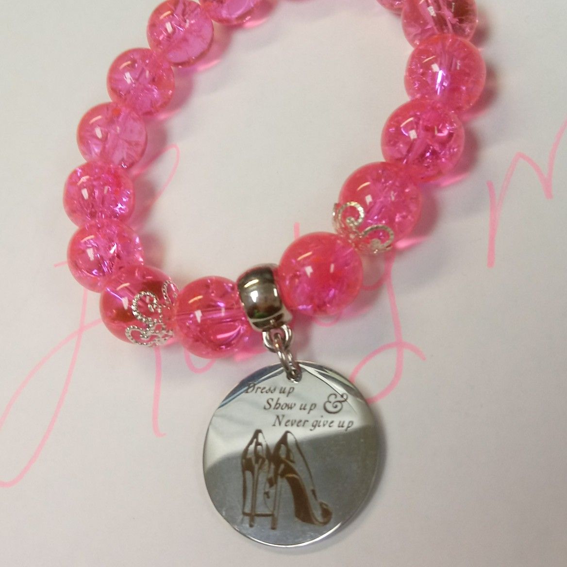Pink charm bracelet #26