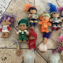 Lot of vintage old 1990s Trolls troll dolls doll action figures toys toy