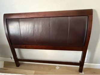 Wood and Leather Headboard, Queen