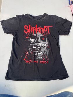 Slipknot "Wait and Bleed" Graphic T-Shirt Black Red Skull Print S