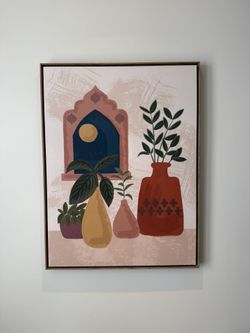 Framed Canvas Wall Art — 2 Pieces | Ready to Hang | Moving Sale