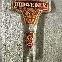 Vintage Budweiser "King of Beers" Acrylic T-Shaped Tap Handle Knob