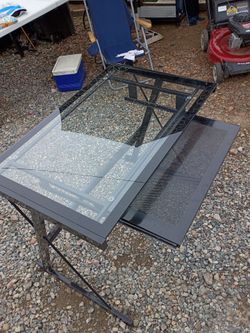 Glass computer desk