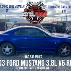 2003 Ford Mustang 3.8L Manual Transmission Partout For Parts Only (509) Is Area Code