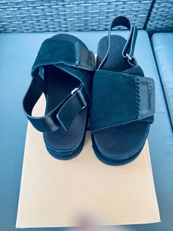 UGG Black Suede Slingback Sandals