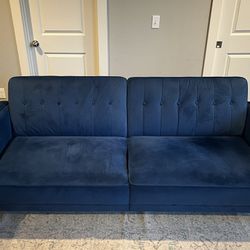 Blue Velvet Sofa 81.5”