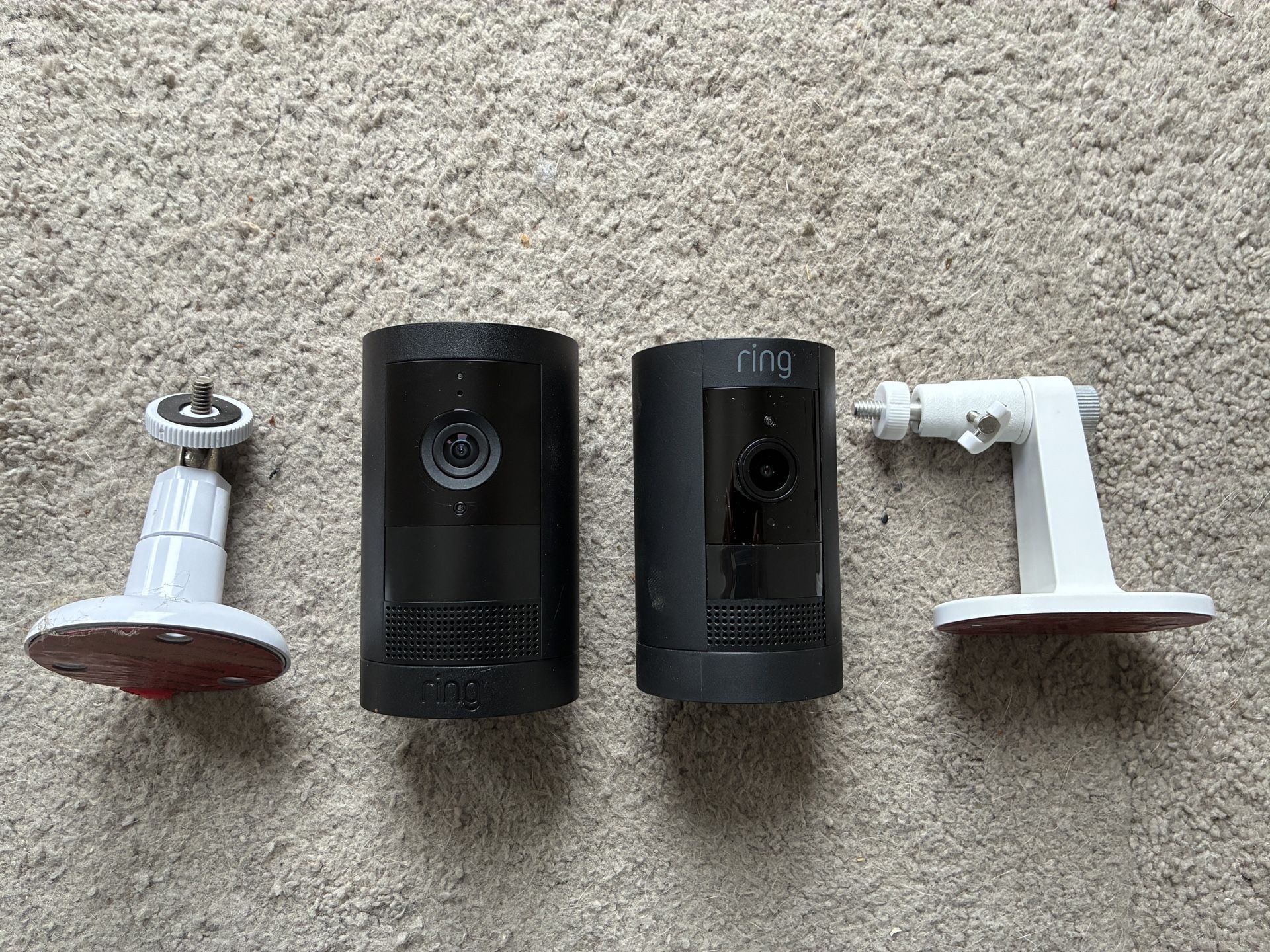 2 Ring Cameras - Stick Up And Outdoor Cam Plus Mounting Brackets