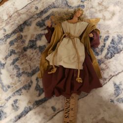 Christmas  Angel. Red, White, Gold