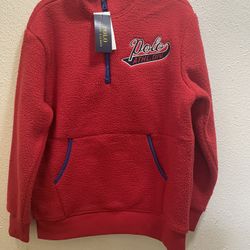 POLO Ralph Lauren Red Fleece Pullover Sweatshirt 1/4 Zip Boys Youth