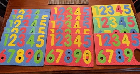 13 Classic Number Puzzle Foam Mat - Red, Blue, Green, Yellow