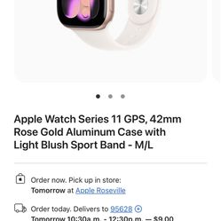 Apple Watch 42mm Series 11 GPS Rose Gold