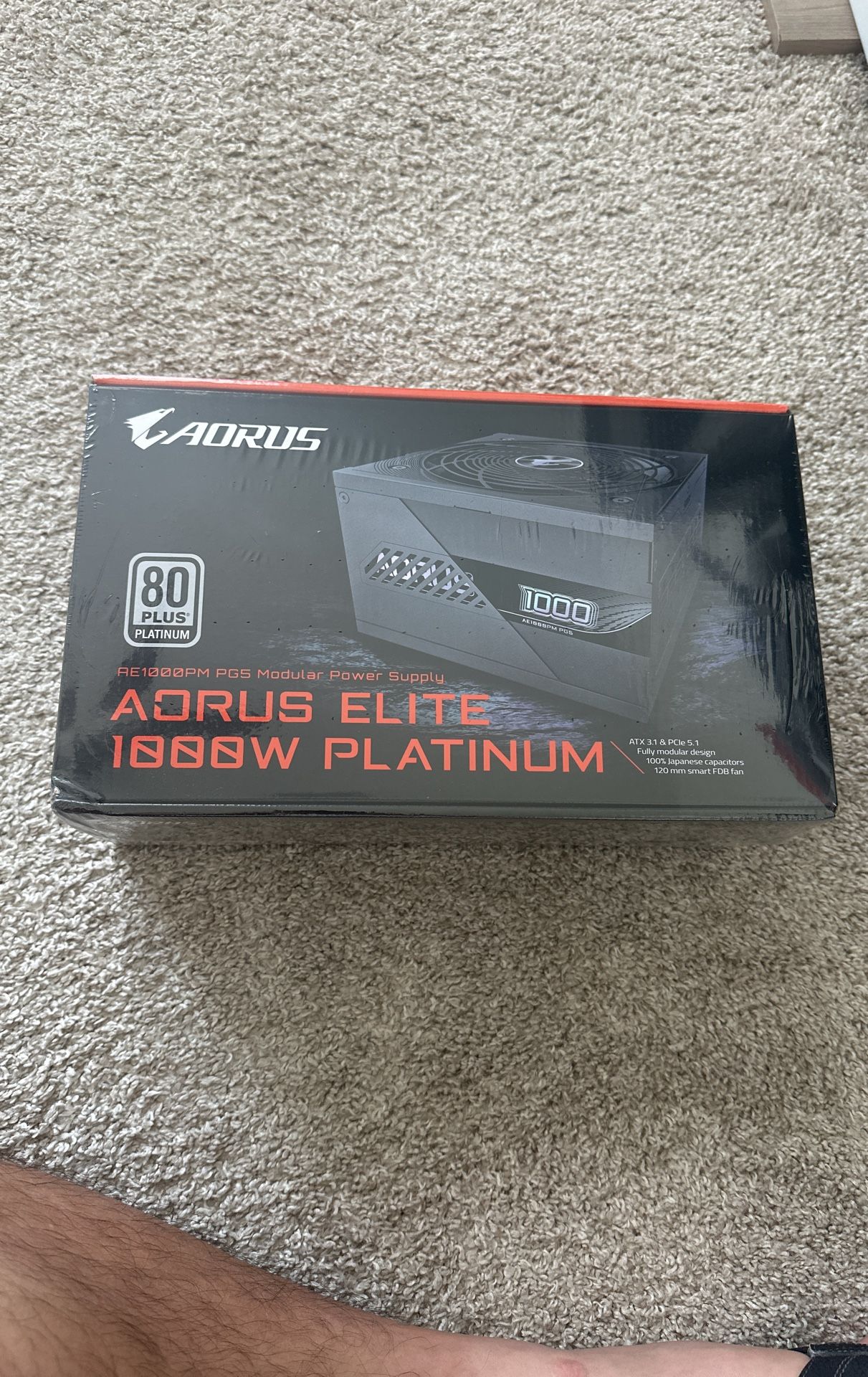 [Factory Sealed] PSU 1000W Aorus Elite Platinum Black Power Supply