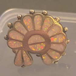 Zuni Sunface Opal Ring Sterling Silver 