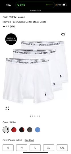 Polo Ralph Lauren Men's 3-Pack Classic Cotton Boxer Briefs Size L