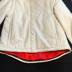 White Genuine Leather Women’s Jacket, M