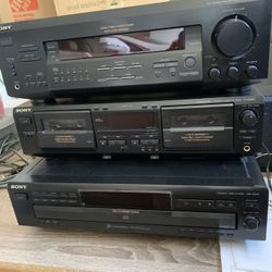 Sony AM/FM Stereo Dual Cassette Player & 5 Disk Cds Player Like NEW!!