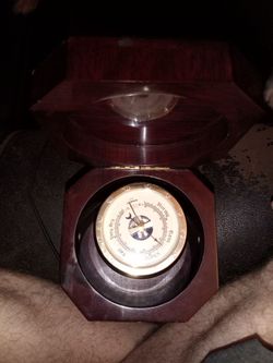 Decorative Barometer in Mahogany Wood Case