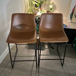 Faux Leather Counter Stools