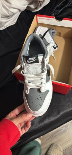 Kids Nike Dunk Low White Grey Sneakers