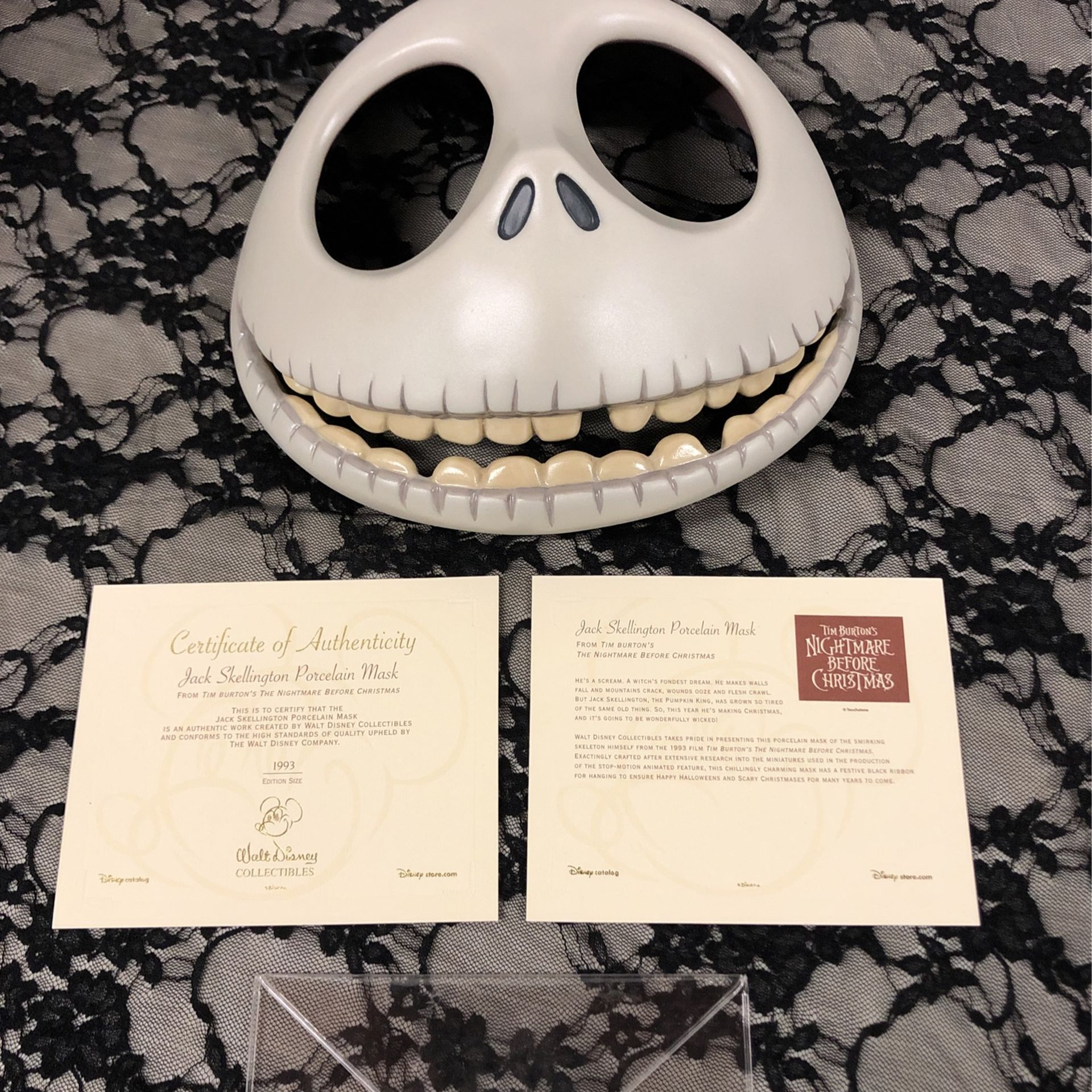 Jack Skellington Porcelain Mask Ltd Ed Of 1993 New In Opened Box Nmbc