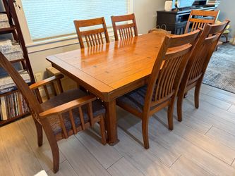 Oak Dining Table with 6 Chairs