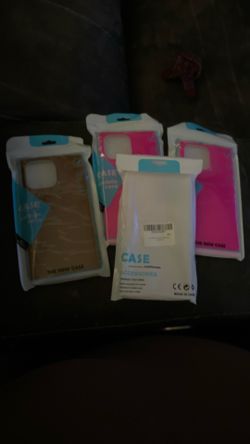 iPhone 14 Pro Max Case (3- Hot Pink 1- Ice Blue And 1 - Brown)