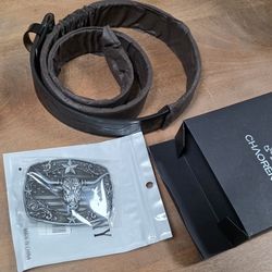 Western Longhorn Belt And Buckle