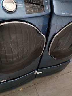 Blue Samsung washer and dryer for low price working well
