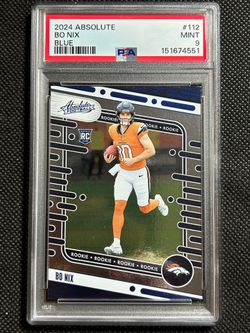 2024 Panini Absolute BLUE Rookies Bo Nix RC #112 PSA 9 MINT BRONCOS