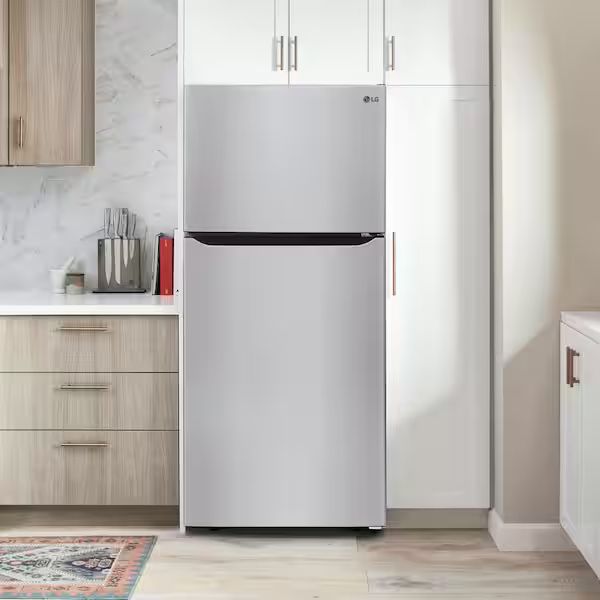 LG 30 in. W 20 cu. ft. Top Freezer Refrigerator w/ Multi-Air Flow and Reversible Door in Stainless Steel,ENERGY STAR