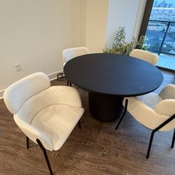 CB2 Concrete Table + Matching Chairs 