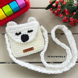 Crochet Crossbody For Girls. Handbag. Gift. Summer. Bear. JCroWorld. 