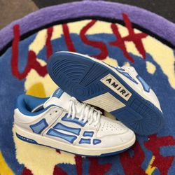 Amiri Skel Top Low White Blue 