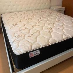 Bed Frame White Queen Size New (Mattress Sale For Separated)