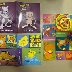 Vtg 1999 Pokemon School Folder Mew & Mewtwo Nintendo Plymouth Unpunched Lot Of 3 CLEAN!