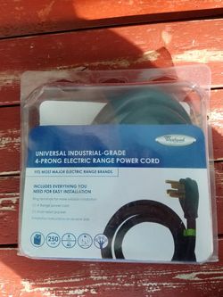 Whirlpool 4-prong electric range power cord 4'