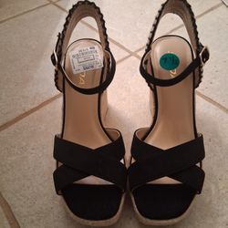 Black & Tan Wedges - Women's 7.5