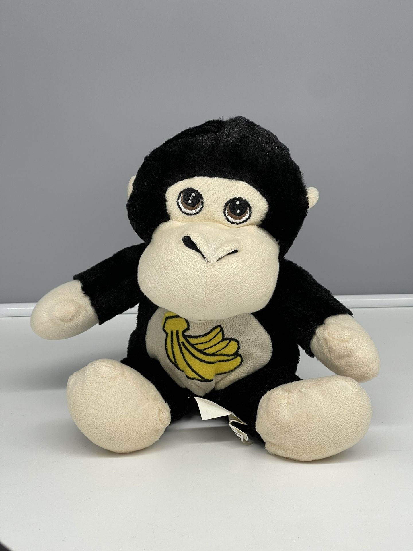 Kellytoy Adorable Brown Monkey Plush w/ Bananas Stitched on Belly HTF
