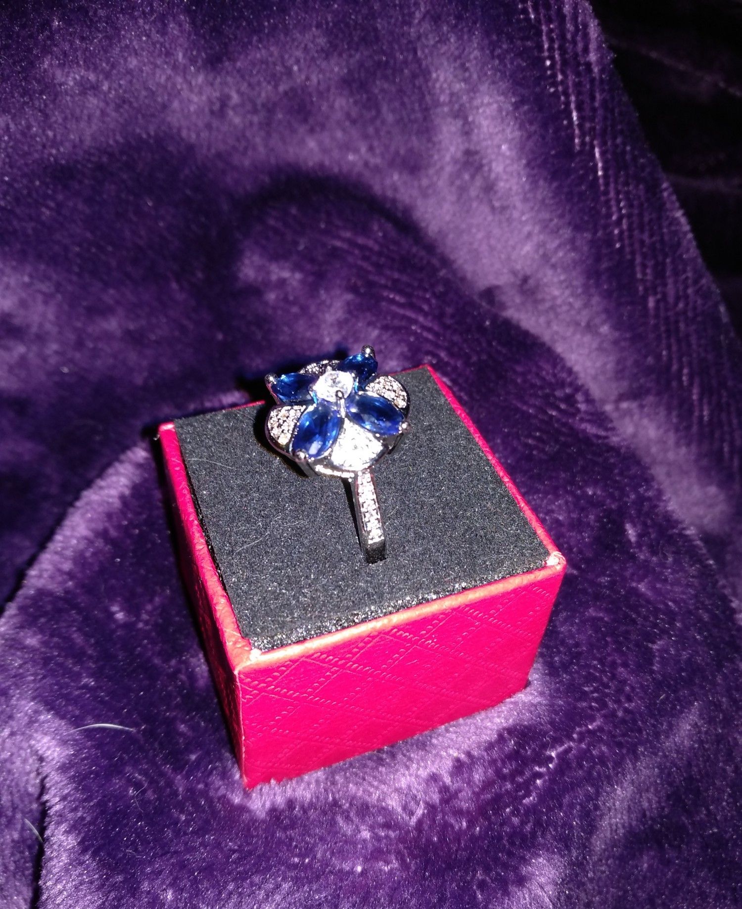 Sapphire Marquise & Topaz Ring