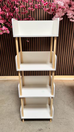 White Modern 4 Tier Shelf Storage Display Rack Bookcase Organizer Accent Shelf