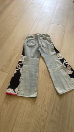 Light Wash Jeans with Chanel Panel Detail