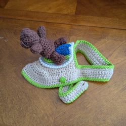 Hand Made Dog Costume Bear On Saddle 