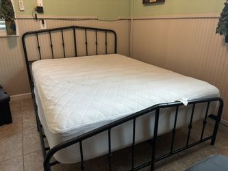 Queen Size Rod Style Bed Frame And Mattress