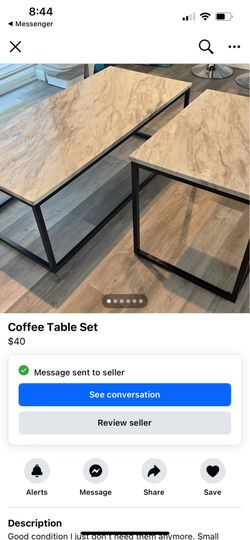 Faux Marble gray/white coffee table+ end table