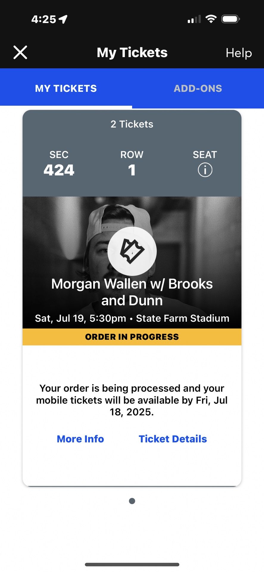 Morgan Wallen/ Brooks n Dunn Concert tickets July 19 Th