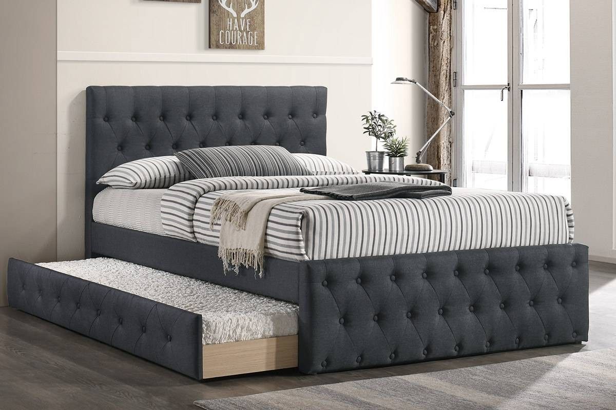 Brand New Dark Grey Twin Bed Frame w Trundle Bed