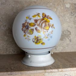 Vintage Lightcraft of California Globe Light Fixture with Floral Design