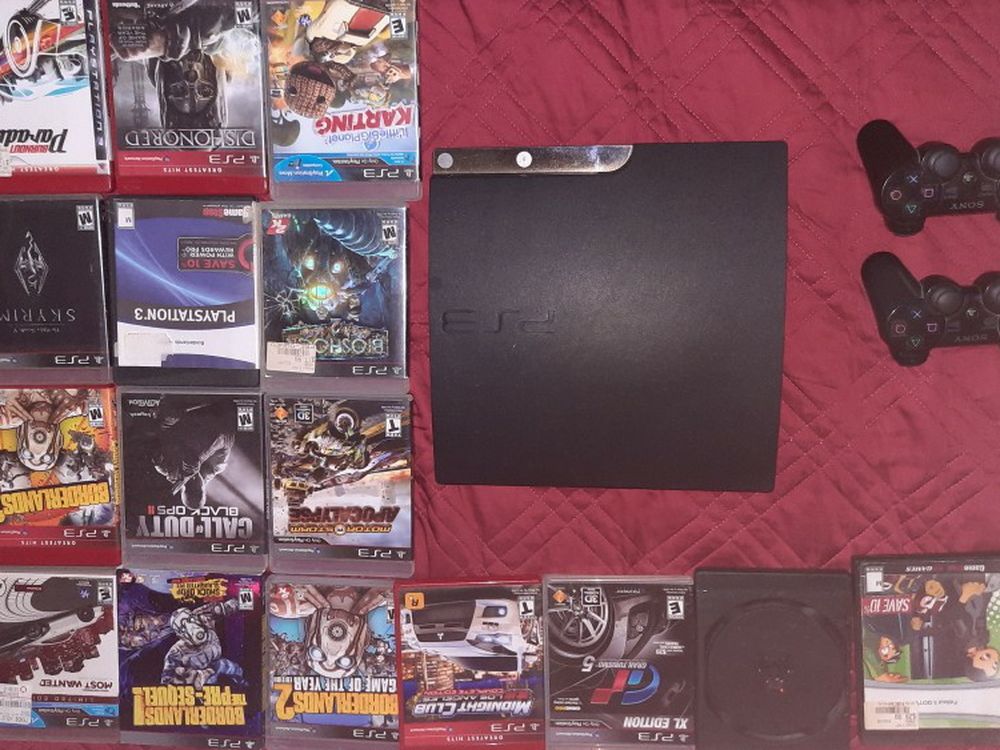 16 Ps3 games, Ps3 Console, 2 controllers
