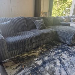 The BIGGEST! Brand New Byers Market Gunmetal Grey SUPER SIZED 3pc Sectionals (Tax included)