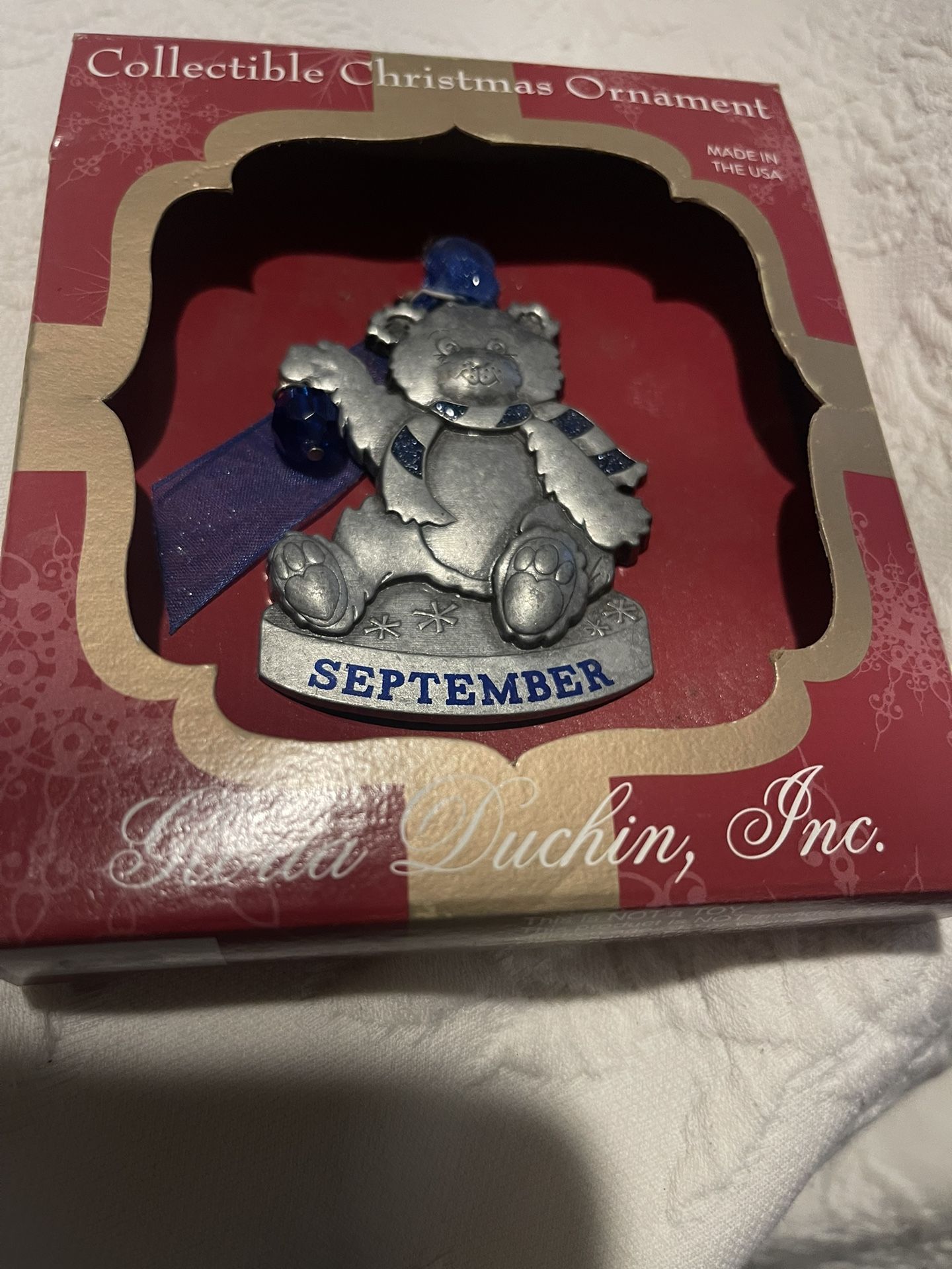 Gloria Duchin, Inc September Bear Christmas Ornament